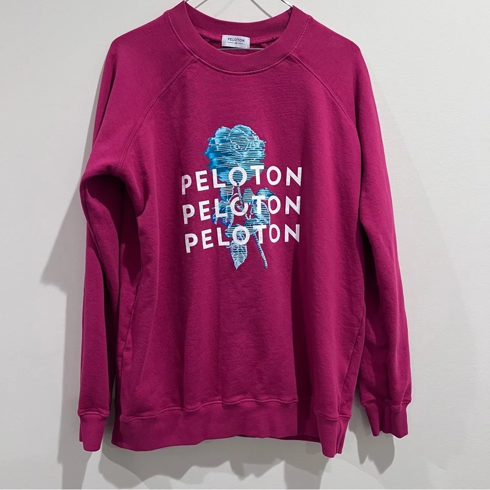 Peloton Pink Sweatshirt with graphic rose logo size‎ XS